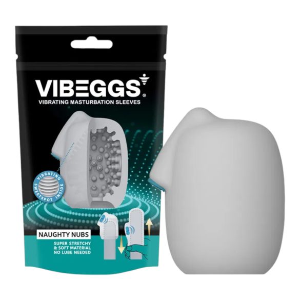 VIBEGGS Naughty Nubs - vibrerende ægsmasturbator (hvid)