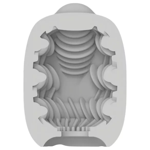 VIBEGGS Ribs Delight - vibratoræg masturbator - ribbet silikone - hvid