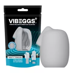VIBEGGS Twisty Tongues - vibrerende ægmasturbator (hvid)