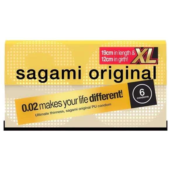 Sagami Original 0,02 XL - kondom - ekstra stor - 61mm - 6 stk