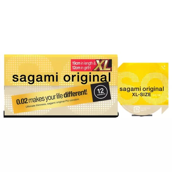 Sagami Original 0.02 XL - kondom - ekstra stor - 61mm (12 stk)