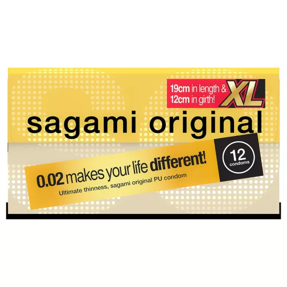 Sagami Original 0.02 XL - kondom - ekstra stor - 61mm (12 stk)