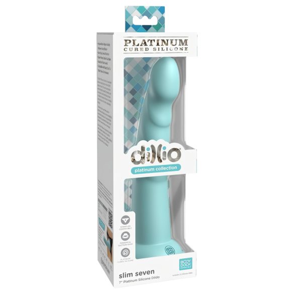 Dillio Slim Seven - turkis sugekop dildo (20cm)