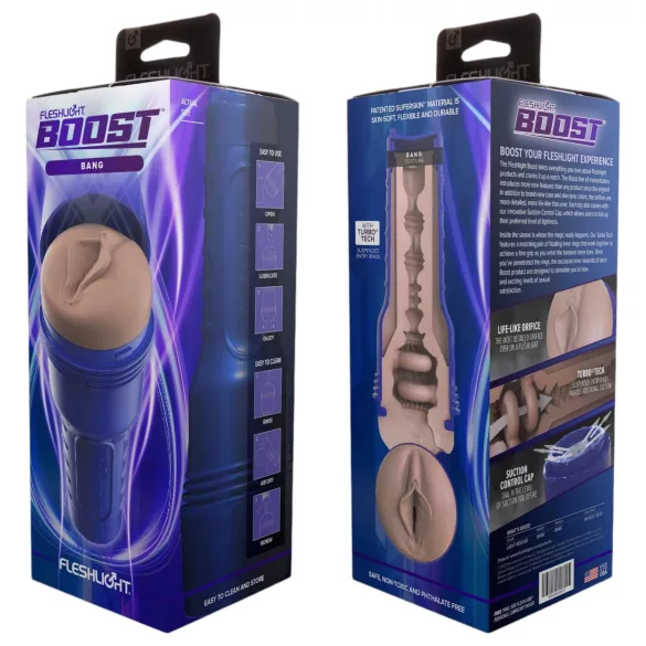 Fleshlight Boost Bang - realistisk masturbator - vagina - naturfarve