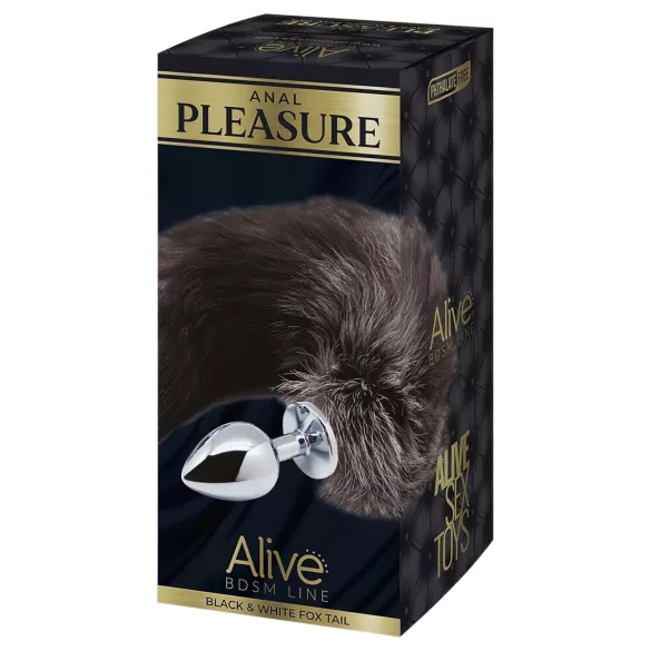 Alive Anal Pleasure - medium anal plug med rævehale (sølv)
