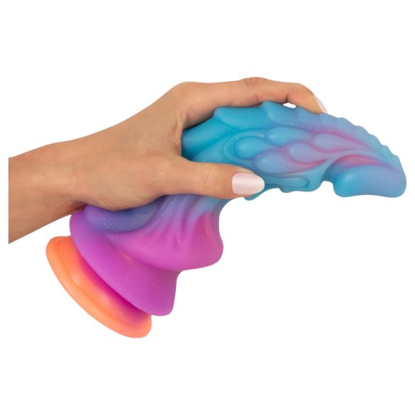 Beasty Cocks - silikondildo - alien design - blå/orange