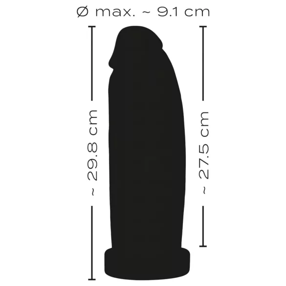 realistixxx Real Giant - gigantisk dildo - 30 cm (sort)