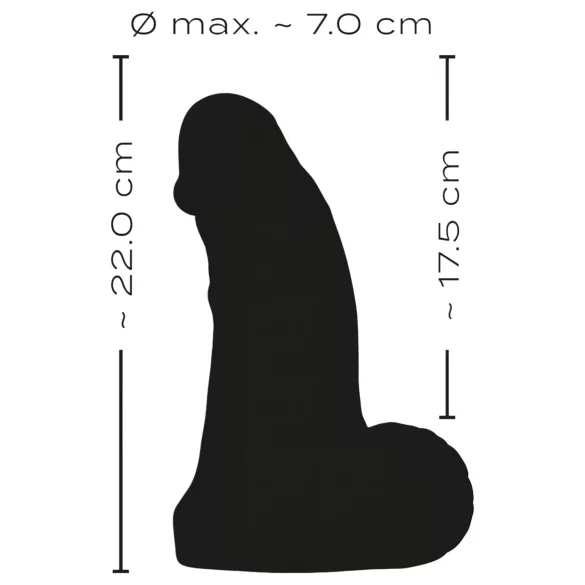 Realistixxx Real Giant - dildo med testikler - 22 cm - sort