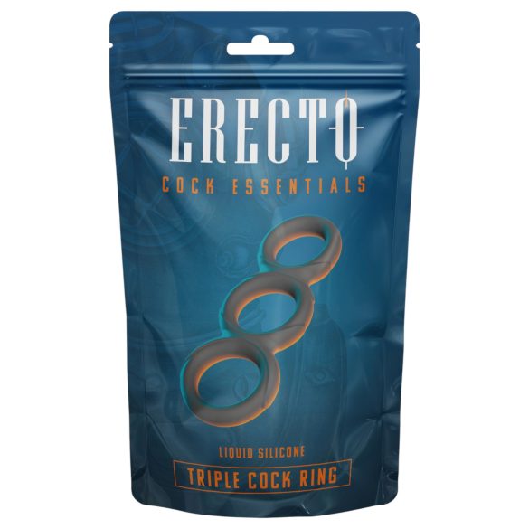 Erecto - penisring sæt - triple ring - sort