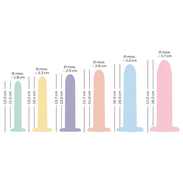 Six in a Row - dildotræner sæt - 6 stk (farver)