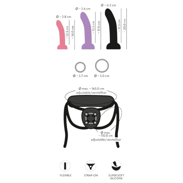 You2Toys - strap-on dildo sæt - sort