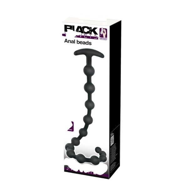 Black Velvets - analdildo med perler - sort