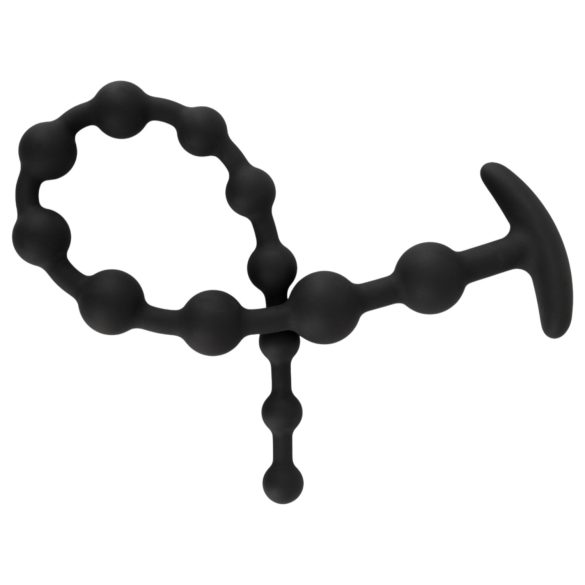 Black Velvets - analdildo med perler - sort