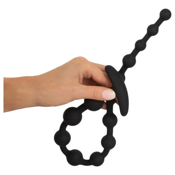 Black Velvets - analdildo med perler - sort