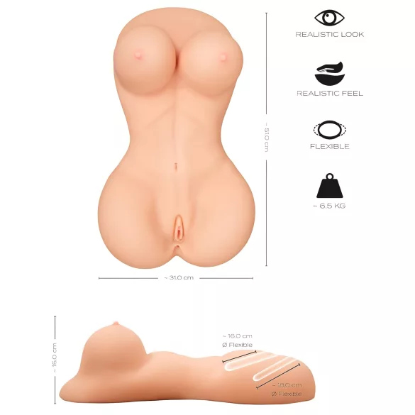 Realistixxx - masturbator torso til mænd - realistisk look - hudfarvet