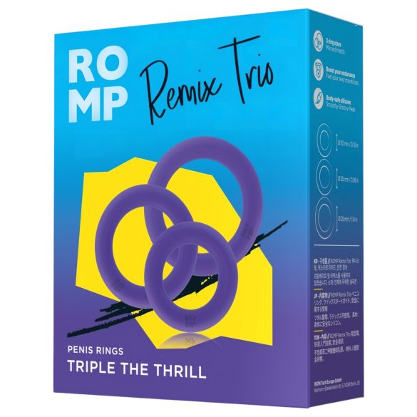 ROMP Remix Trio - penisringssæt - 3 stk - lilla