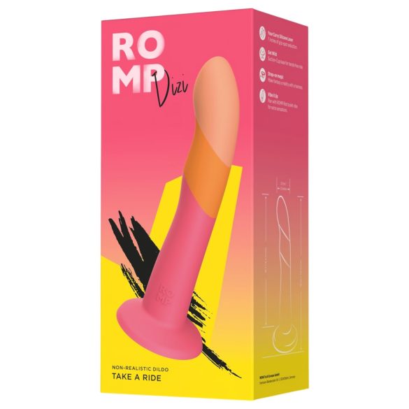 ROMP Dizi - dildo - fleksibel silikone - pink/orange