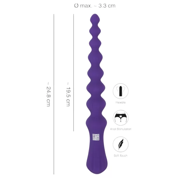 You2Toys - fleksibel analdildo med kugler - silikone lilla