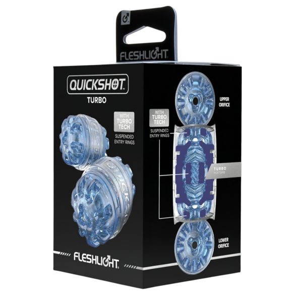 Fleshlight Quickshot Turbo - rejsemasturbator - gennemsigtig blå