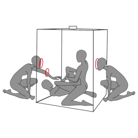 Secretdome - BDSM sexkabine med åbninger (sort)