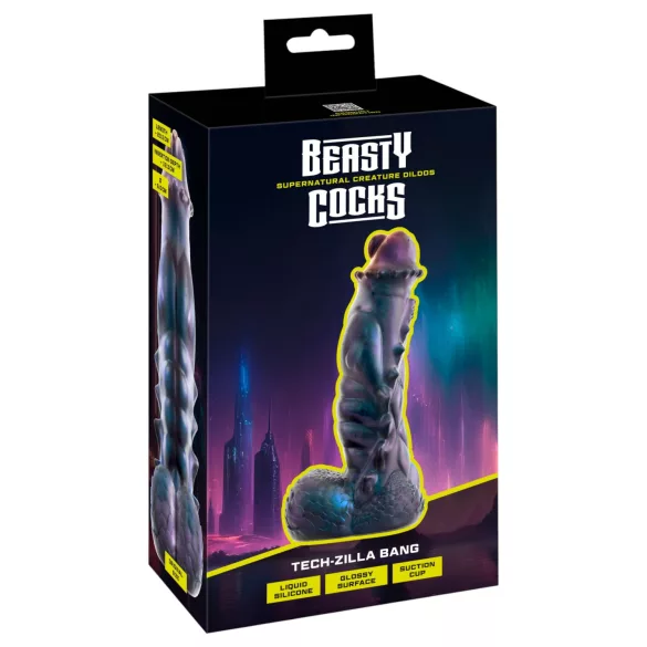 Beasty Cocks Tech-Zilla Bang - monsterdildo med sugekop (lilla)