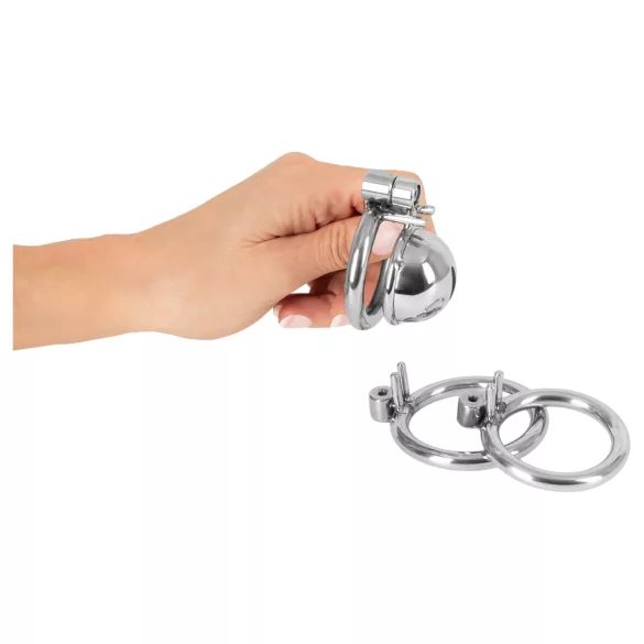 fetish collection - mini penisbure med 3 udskiftelige testikelringe (sølv)