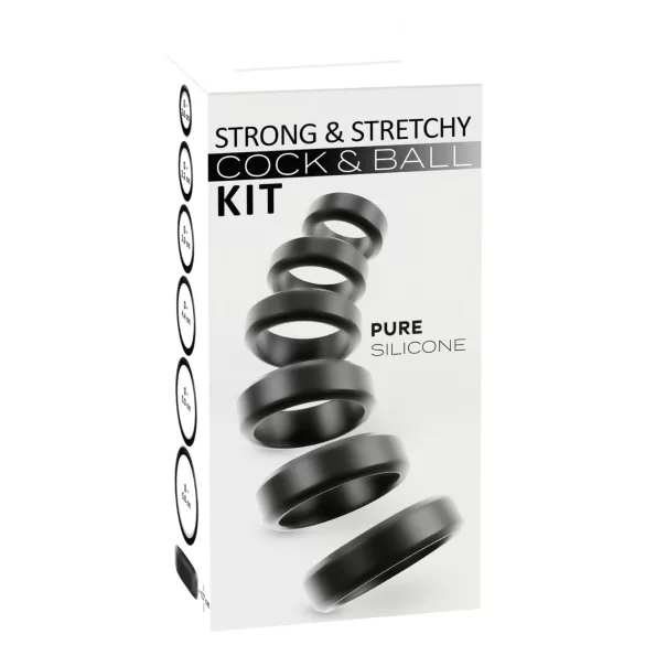 You2Toys - penis- og testikelringsæt (sort) - 6 stk