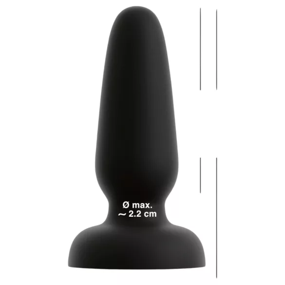 Black Velvets - silikone anal plug med sugekop (sort) - S