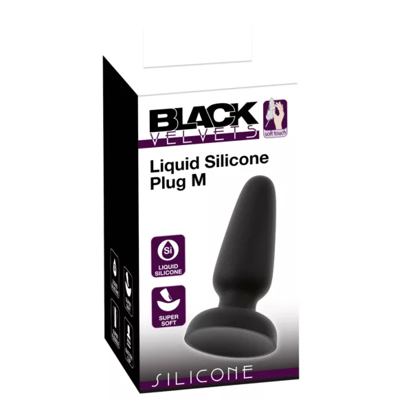 Black Velvets - silikone anal plug med sugekop (sort) - M