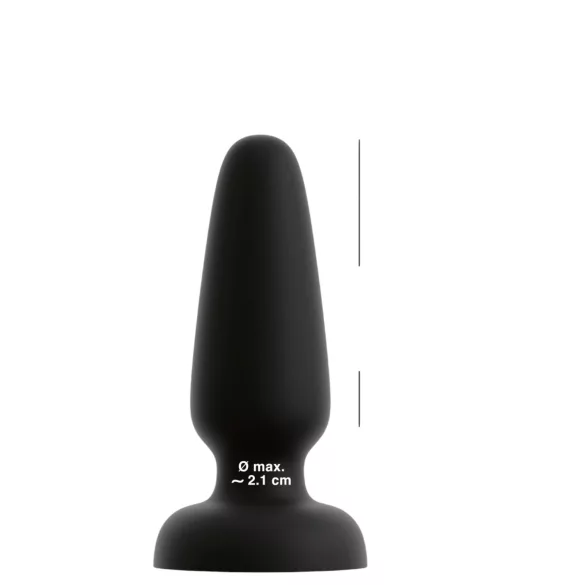 Black Velvets - silikone anal plug med sugekop (sort) - M