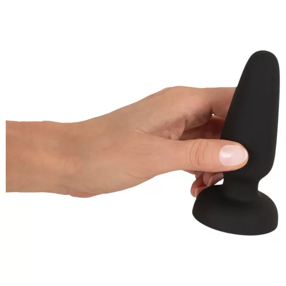 Black Velvets - silikone anal plug med sugekop (sort) - M