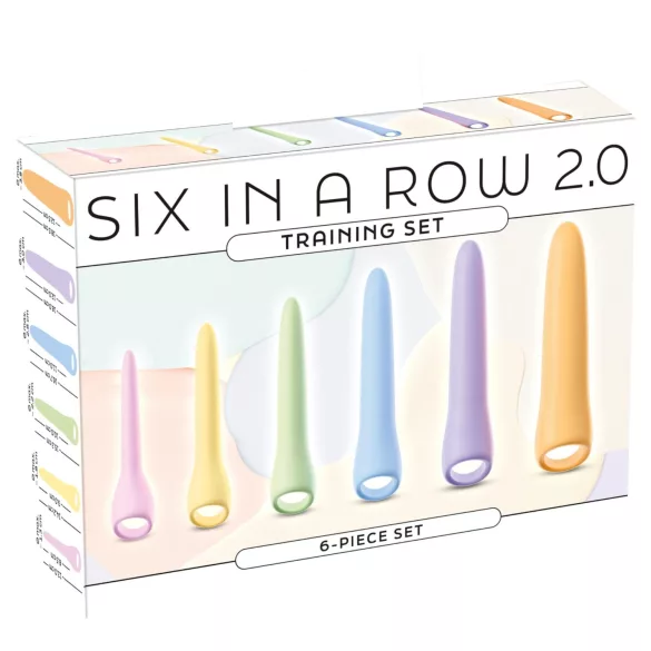 You2Toys Six in a Row 2.0 - 6‑delt silikone dildo- og dilatorsæt (farverig)
