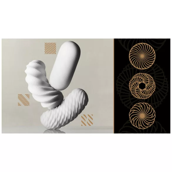 TENGA 3Dx Zen - 3D‑mønstret masturbator (hvid)