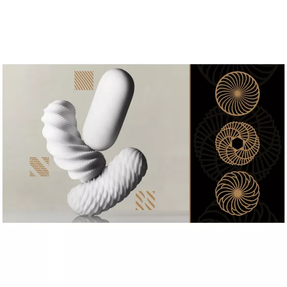 TENGA 3Dx Spiral - spiral­mønstret masturbator (hvid)