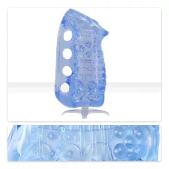   Fleshlight Fleshskins Grip Blue Ice - onaniprodukt med åbning i begge ender (blå)