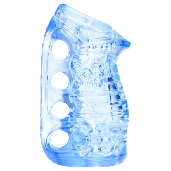 Fleshlight Fleshskins Grip Blue Ice - onaniprodukt med åbning i begge ender (blå)