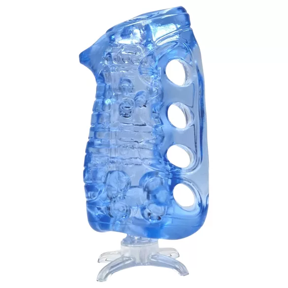 Fleshlight Fleshskins Grip Blue Ice - onaniprodukt med åbning i begge ender (blå)