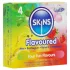 Skins - smagskondomer - mint, tyggegummi, banan, jordbær (4 stk.)