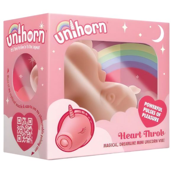 Unihorn Heart Throb - klitorisvibrator med unicorn design - genopladelig - pink