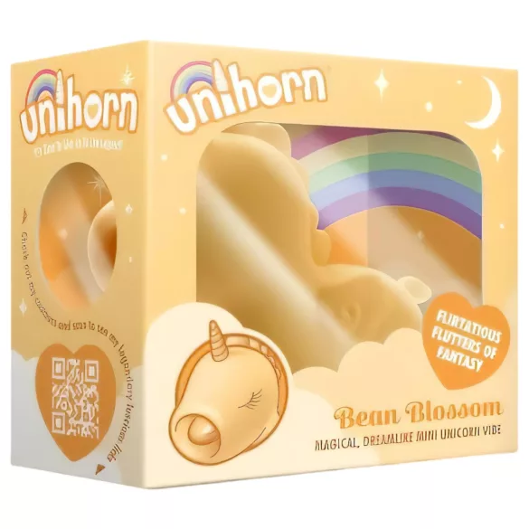 Unihorn Bean Blossom - klitorisvibrator med unicorn-design - genopladelig - gul