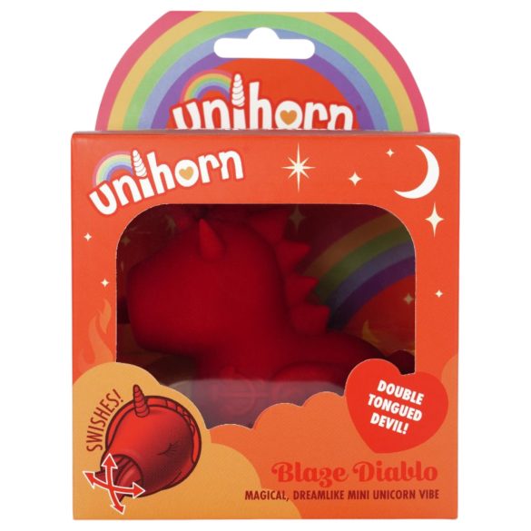 Unihorn Blaze Diablo - klitorisvibrator med unicorn-design - genopladelig - rød