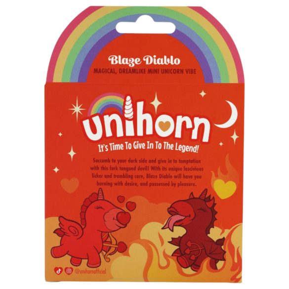 Unihorn Blaze Diablo - klitorisvibrator med unicorn-design - genopladelig - rød