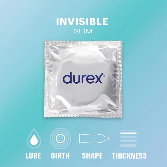 Durex Invisible Slim - tynd kondom - 10 stk
