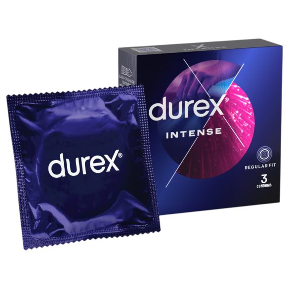 Durex Intense - kondomer med riller og knopper - 3 stk