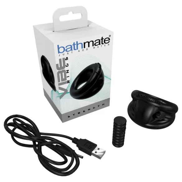 Bathmate Vibe Ring Strength - genopladelig vibrerende penisring (sort)