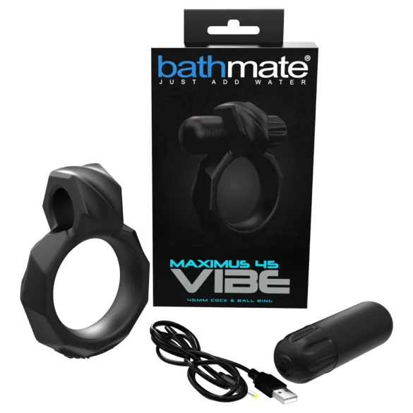 Bathmate Maximus Vibe 45 - genopladelig vibrerende penisring (sort)