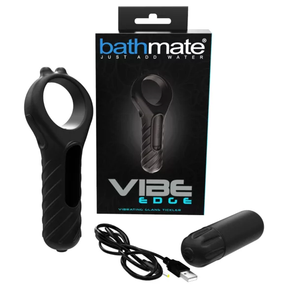 Bathmate Vibe Edge - genopladelig vibrator (sort)