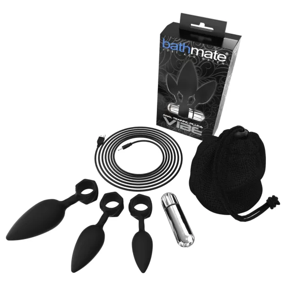 Bathmate Anal Training Plugs Vibe - vibrations anal plug sæt (sort)