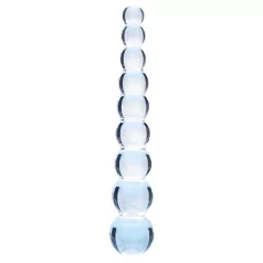Clarity Elysian Pearls - glasdildo med perler (gennemsigtig)
