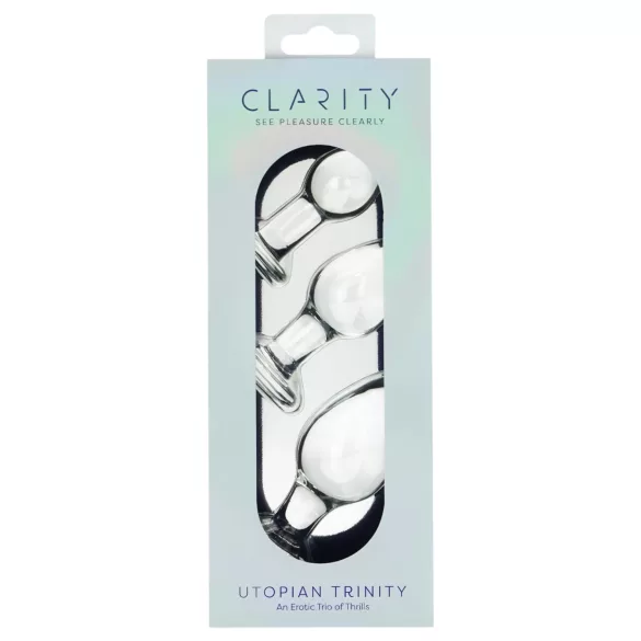 Clarity Utopian Trinity - glas analkuglesæt (gennemsigtig)